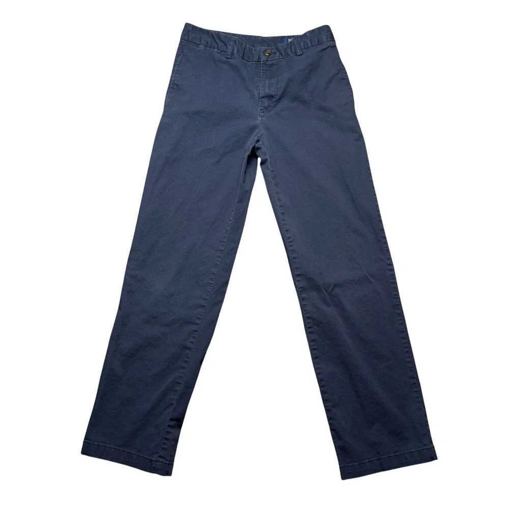 Polo Ralph Lauren Chino Pants Boys 14 Navy Blue Straight Leg Cotton Blend
